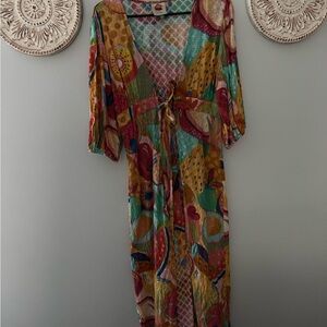 FARM Rio Multicolor tie front cardigan